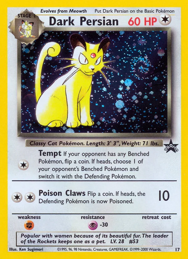 Dark Persian Pokemon card
