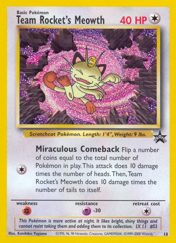 Team Rocket's Meowth Pokemon card