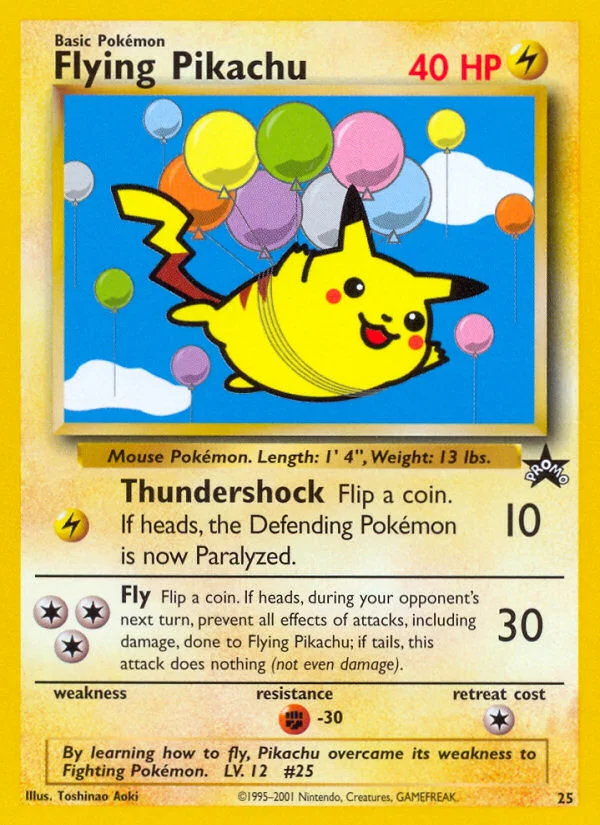 Flying Pikachu Pokemon card