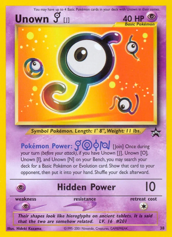 Unown [J] Pokemon card