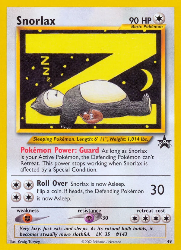 Snorlax Pokemon card