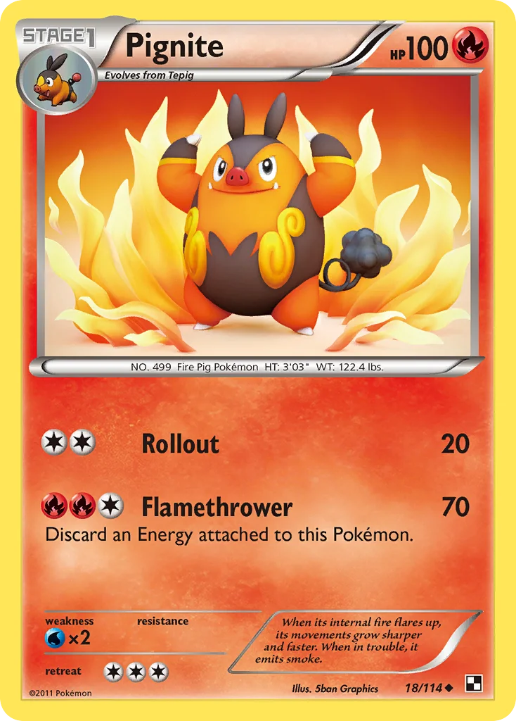 Pignite Pokemon card