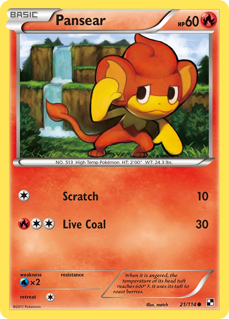 Pansear Pokemon card
