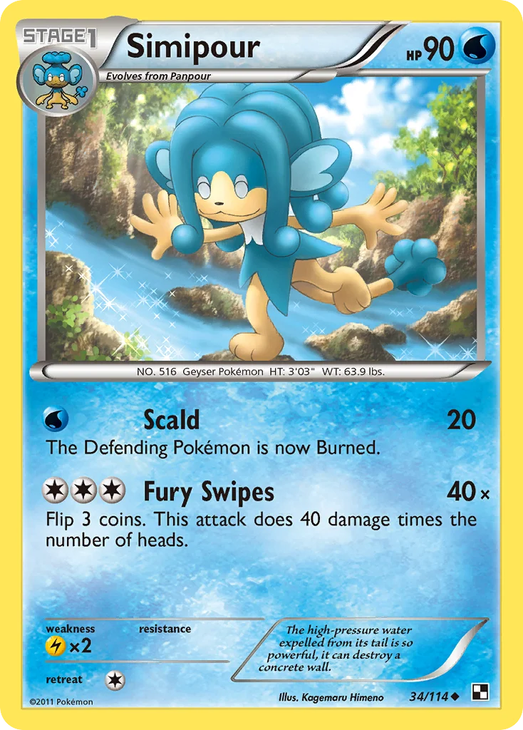 Simipour Pokemon card