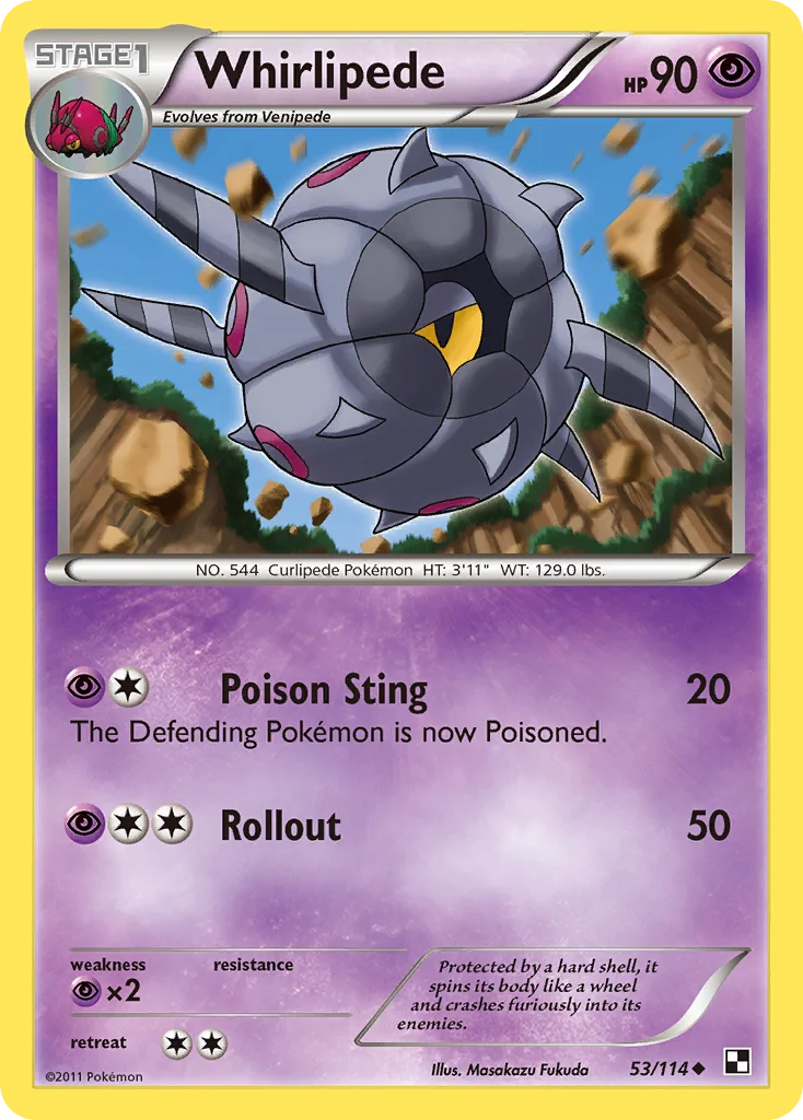 Whirlipede Pokemon card