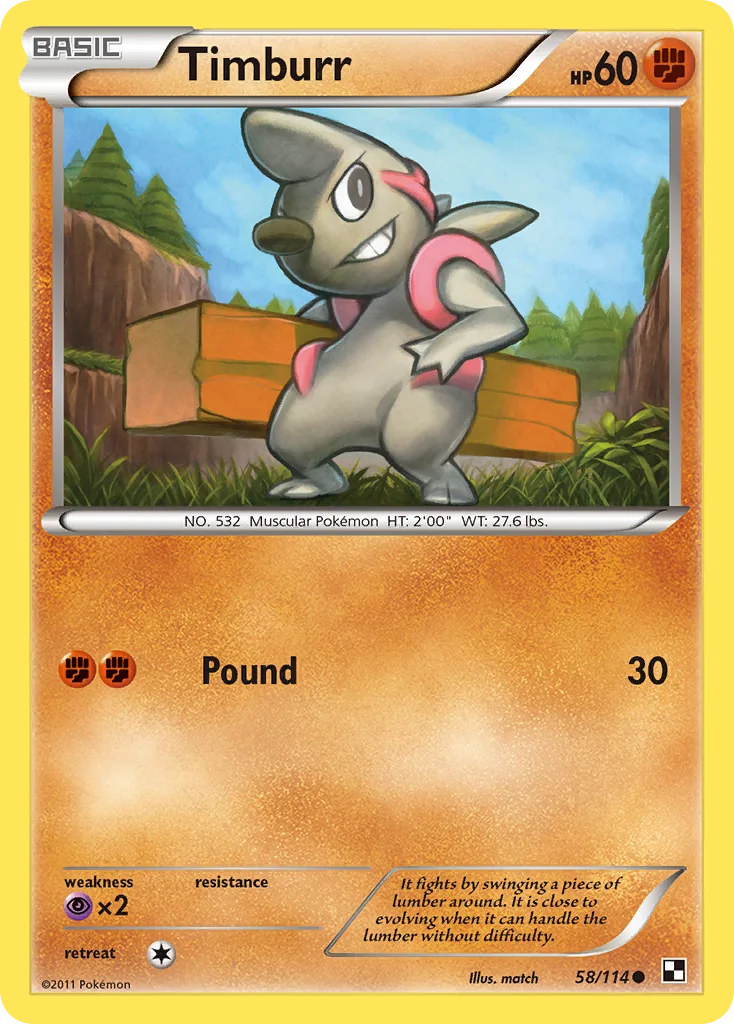 Timburr Pokemon card