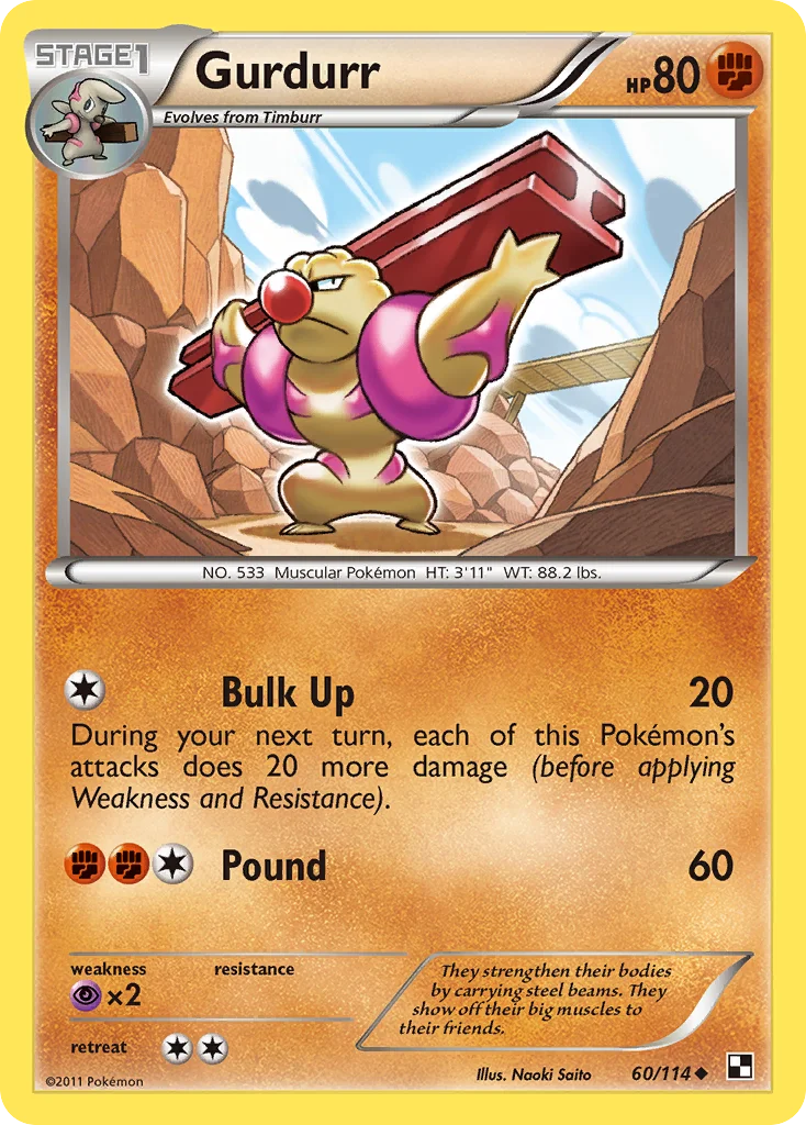 Gurdurr Pokemon card