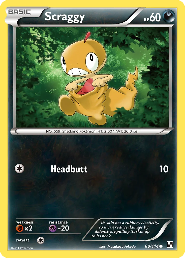 Scraggy Pokemon card