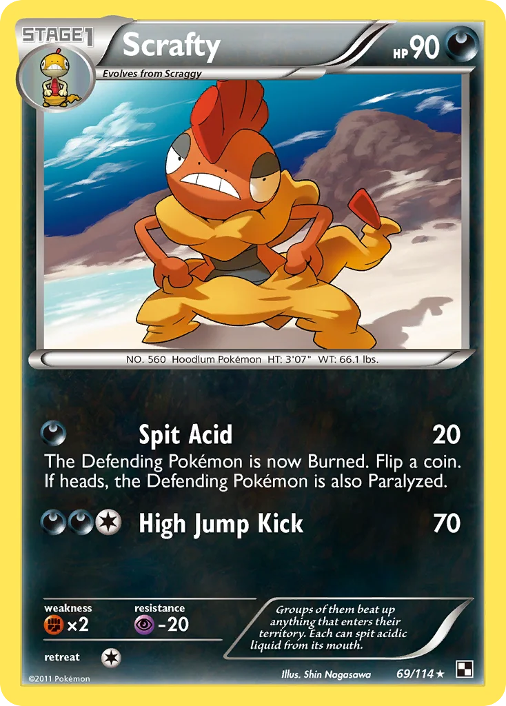 Scrafty Pokemon card