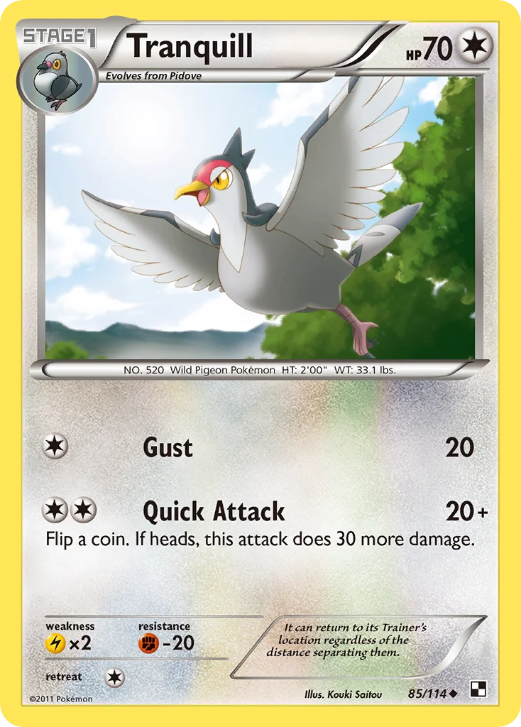 Tranquill Pokemon card