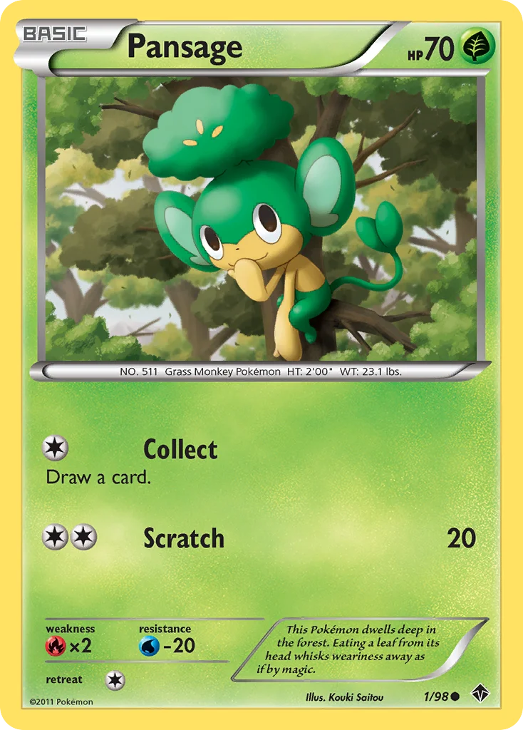 Pansage Pokemon card