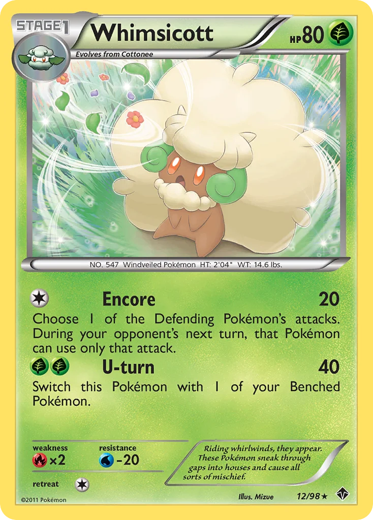 Whimsicott Pokemon card