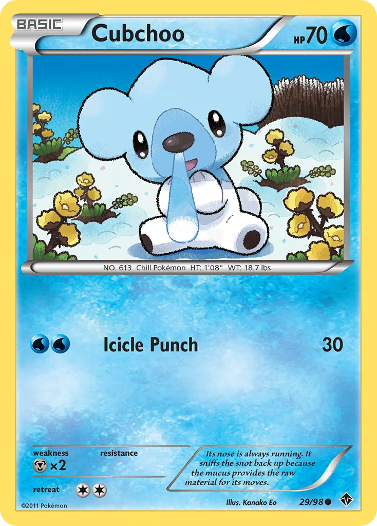 Cubchoo Pokemon card