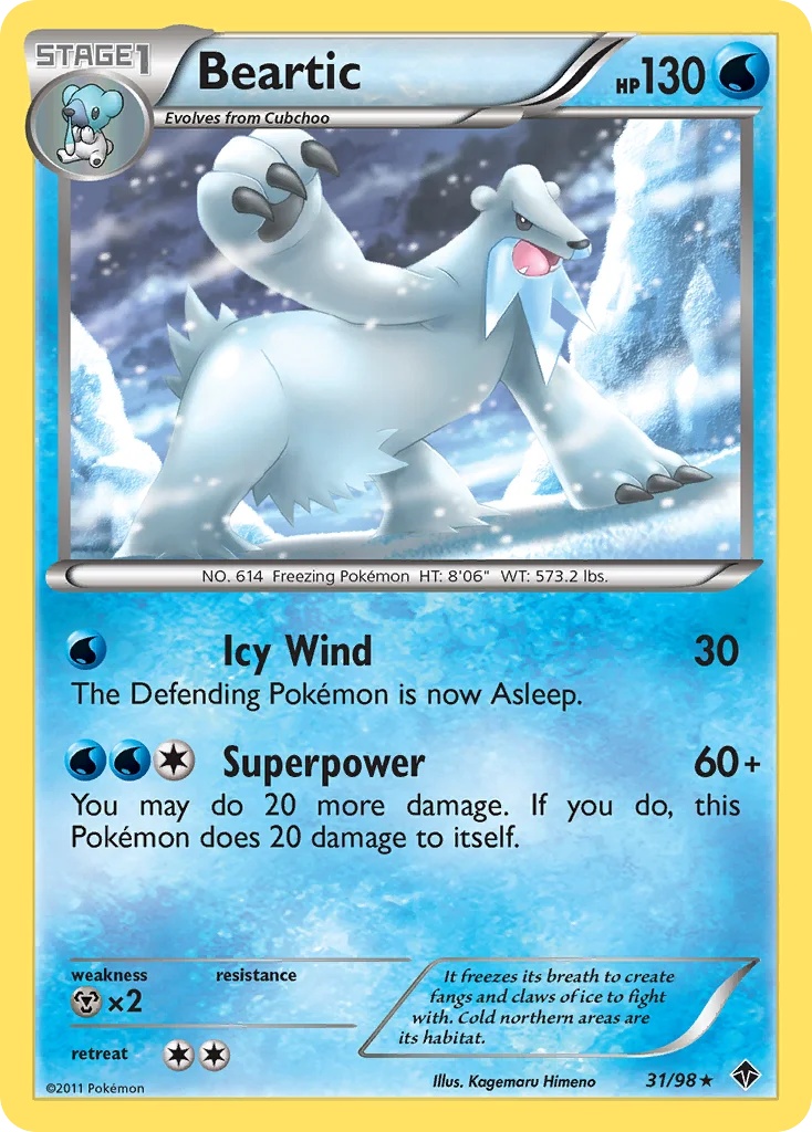 Beartic Pokemon card