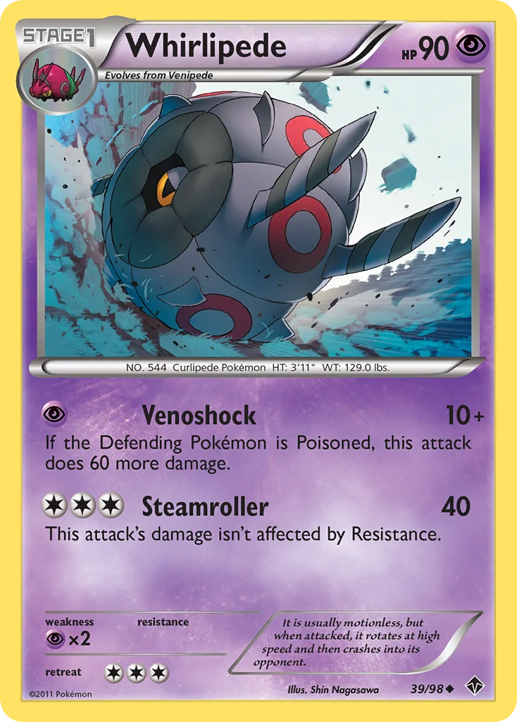 Whirlipede Pokemon card