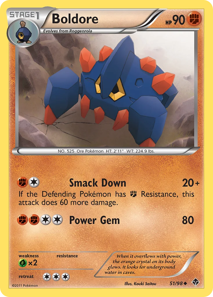 Boldore Pokemon card