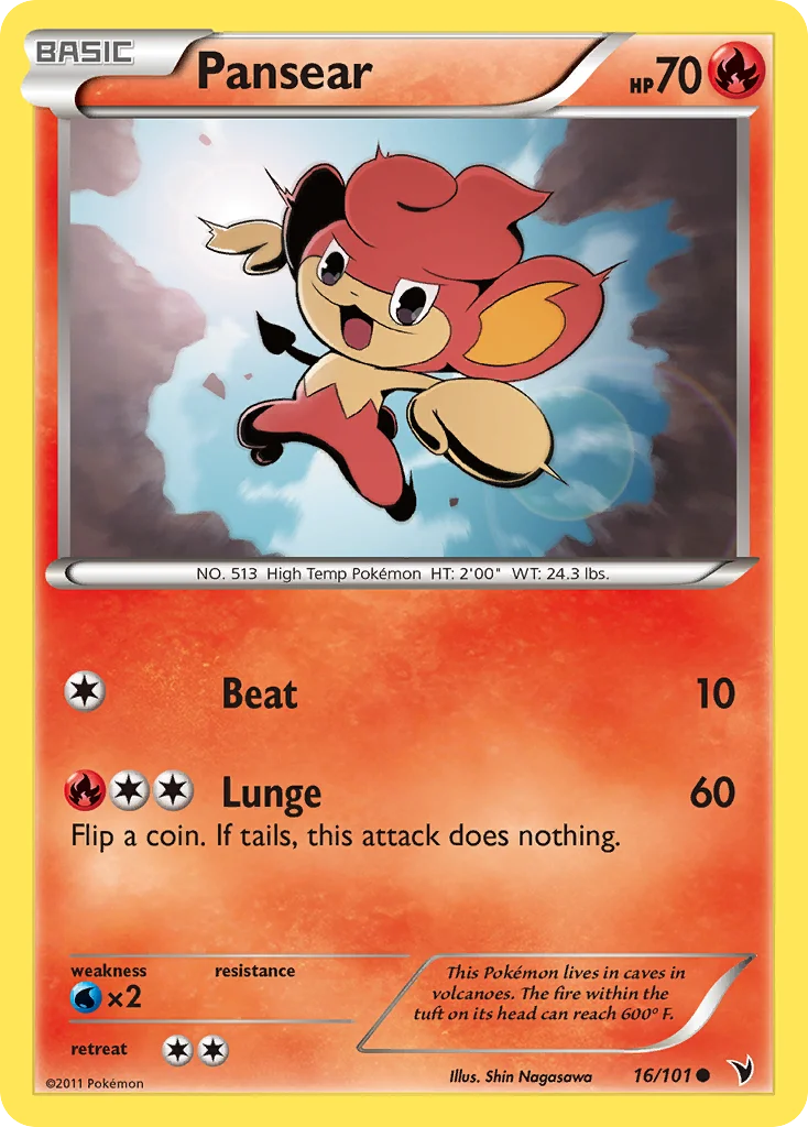 Pansear Pokemon card