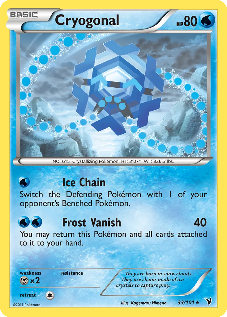 Cryogonal Pokemon card