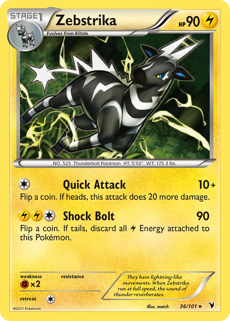 Zebstrika Pokemon card