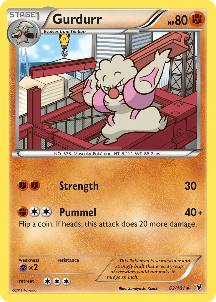 Gurdurr Pokemon card