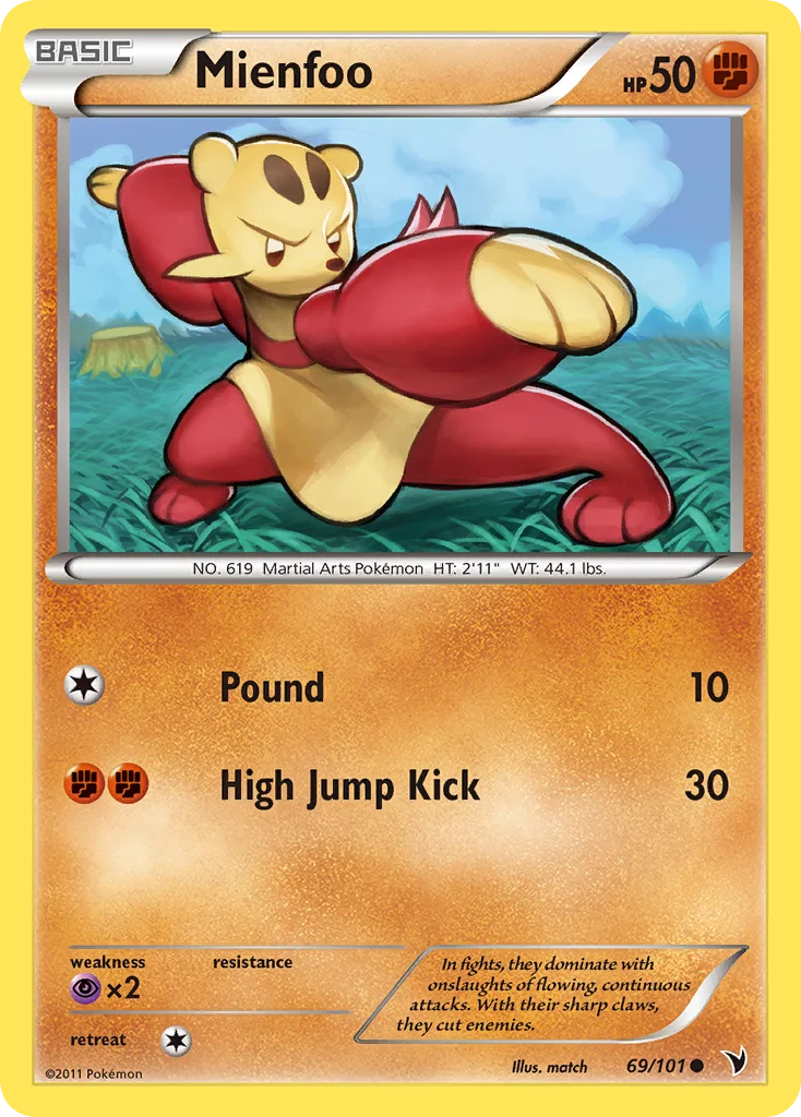 Mienfoo Pokemon card