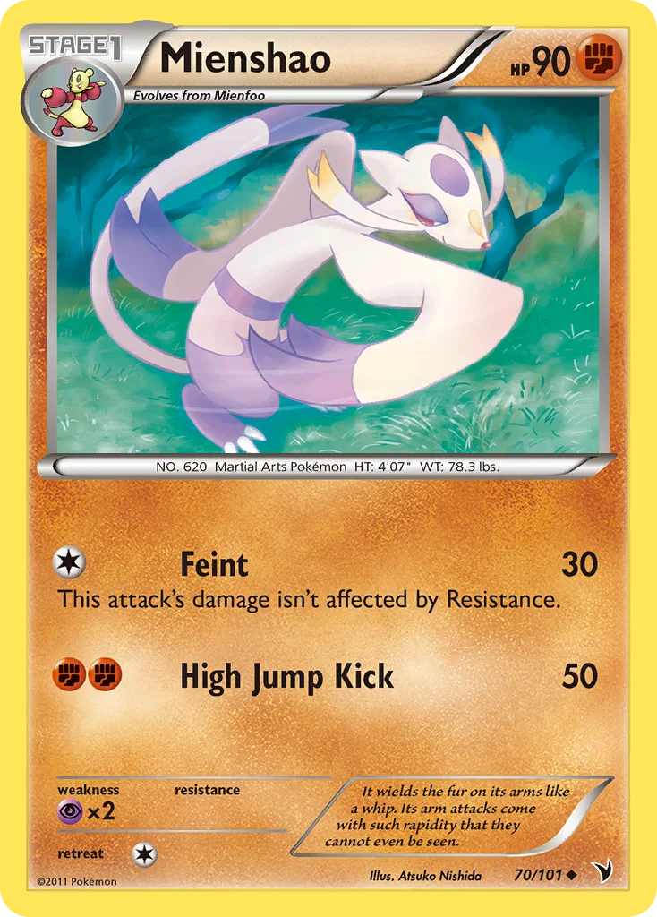 Mienshao Pokemon card