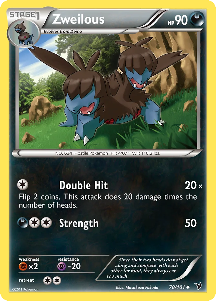 Zweilous Pokemon card