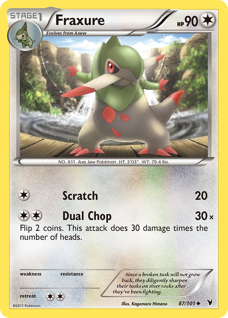 Fraxure Pokemon card