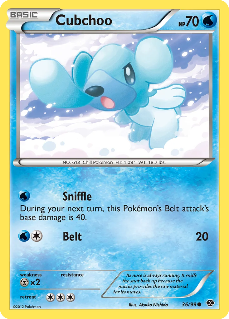 Cubchoo Pokemon card