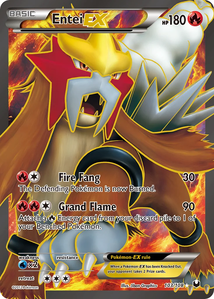 Entei-EX Pokemon card