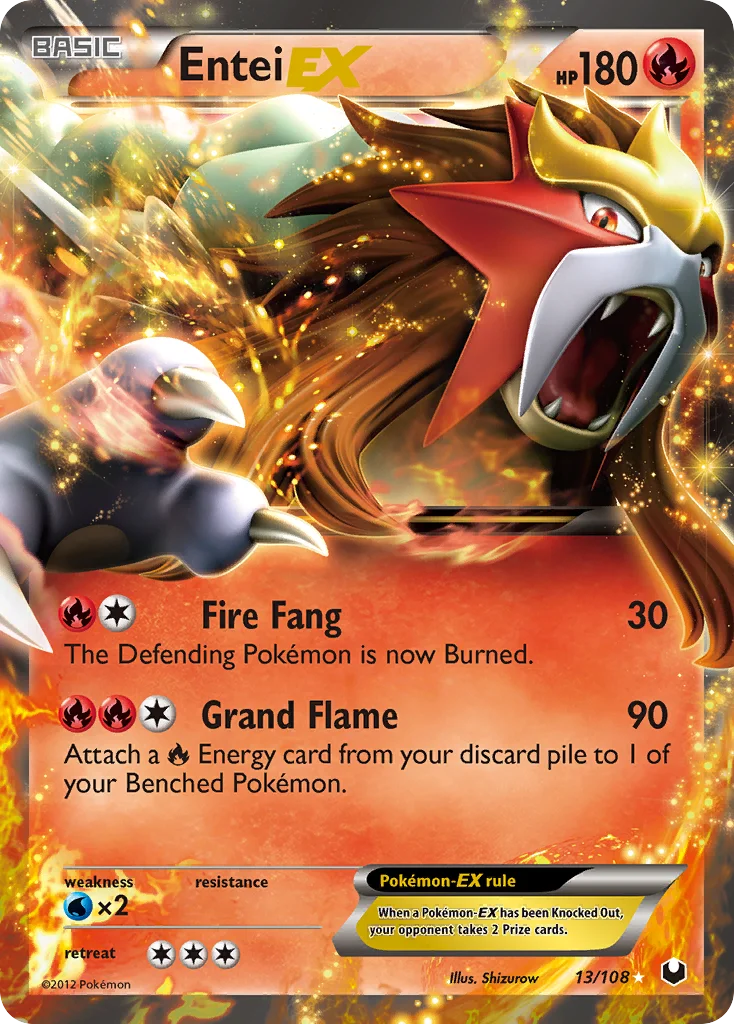 Entei-EX Pokemon card