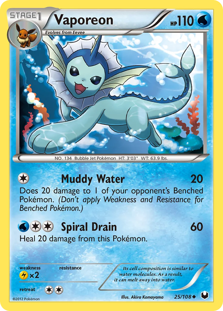 Vaporeon Pokemon card