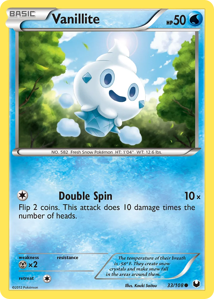 Vanillite Pokemon card