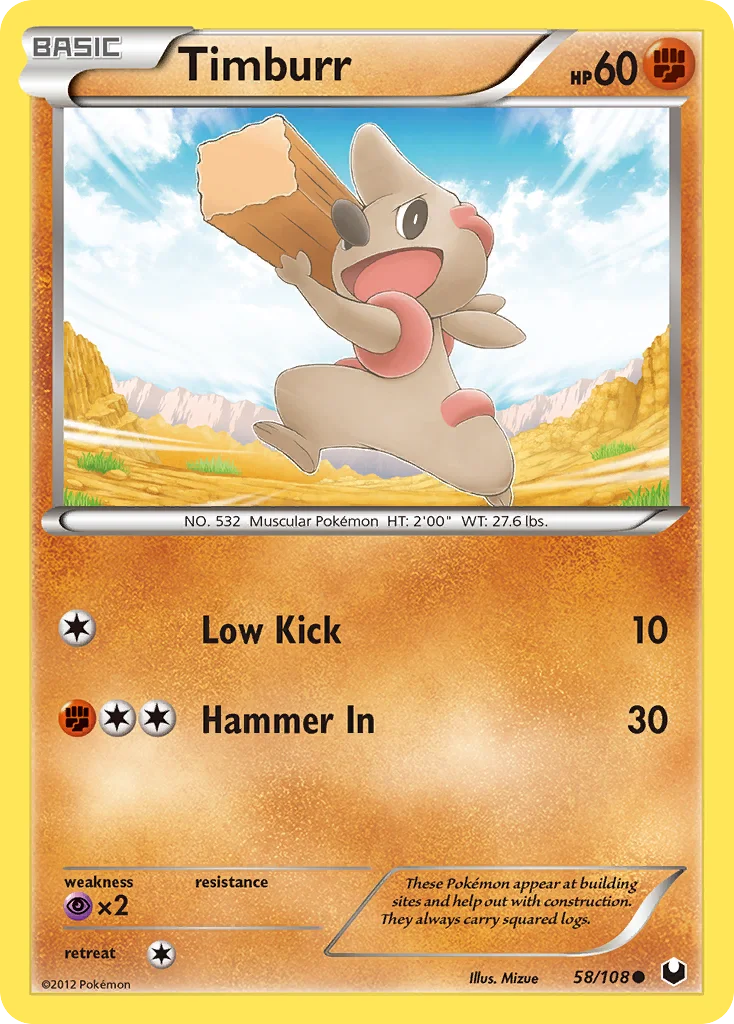 Timburr Pokemon card