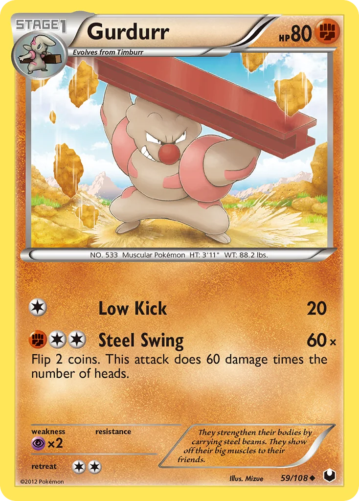 Gurdurr Pokemon card