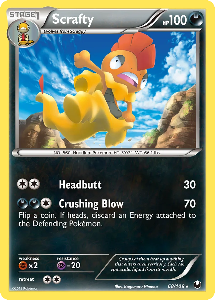 Scrafty Pokemon card