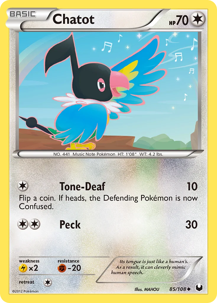 Chatot Pokemon card