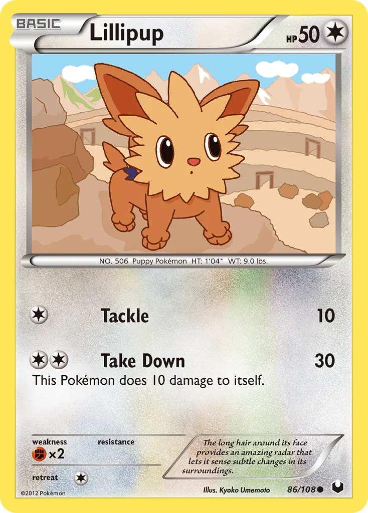 Lillipup Pokemon card