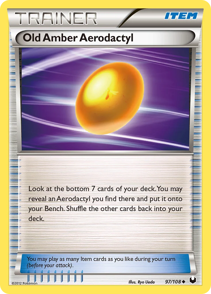 Old Amber Aerodactyl Pokemon card