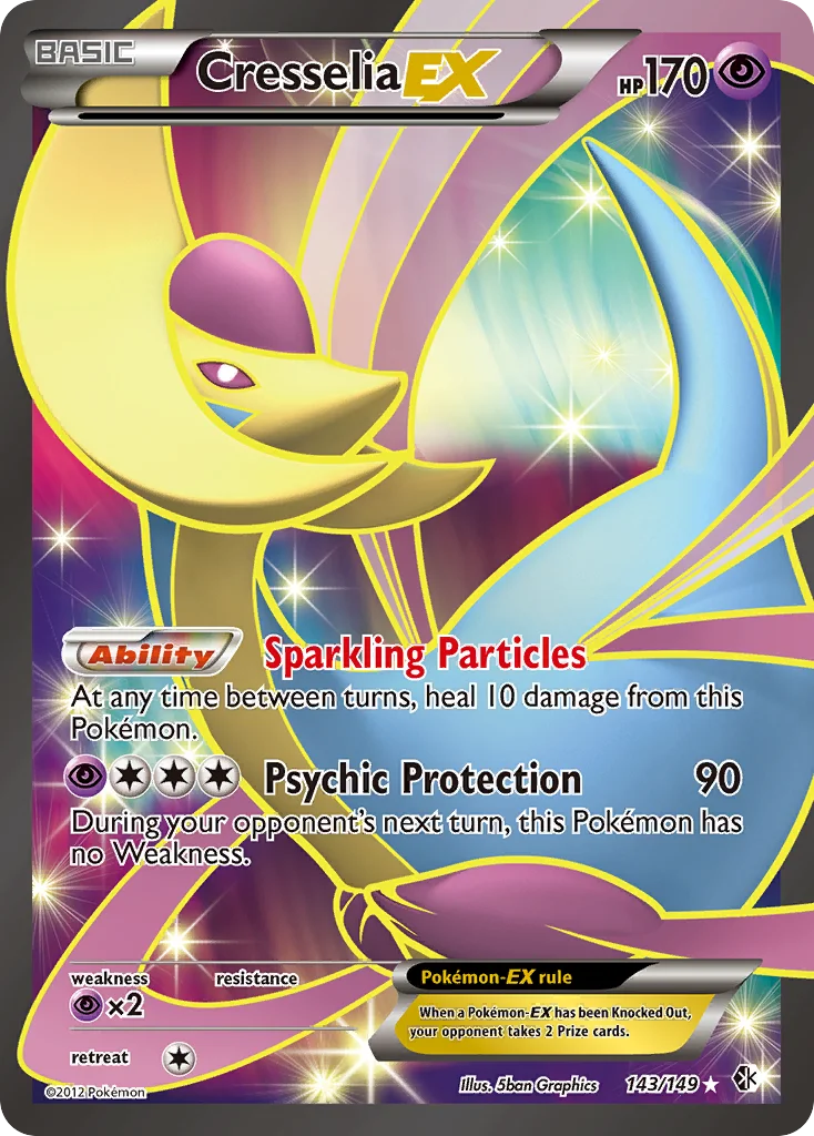 Cresselia-EX #143 — Boundaries Crossed Rare Ultra Pokemon card
