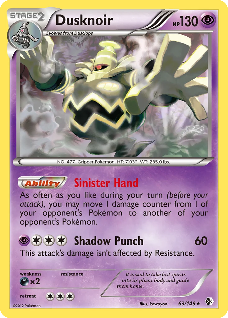 Dusknoir Pokemon card