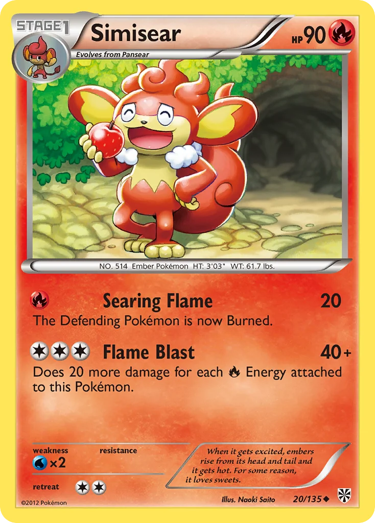 Simisear Pokemon card