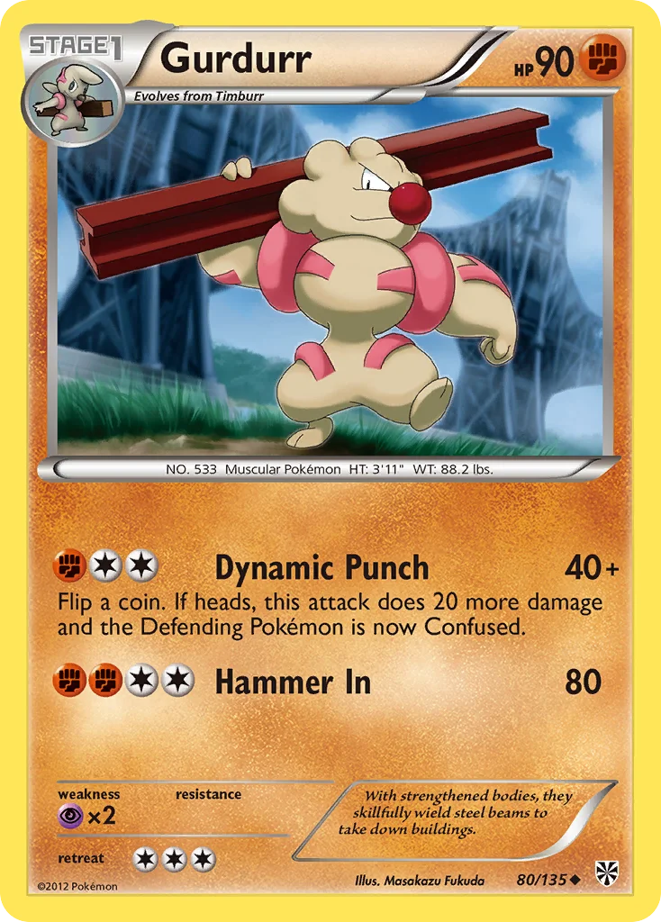 Gurdurr Pokemon card