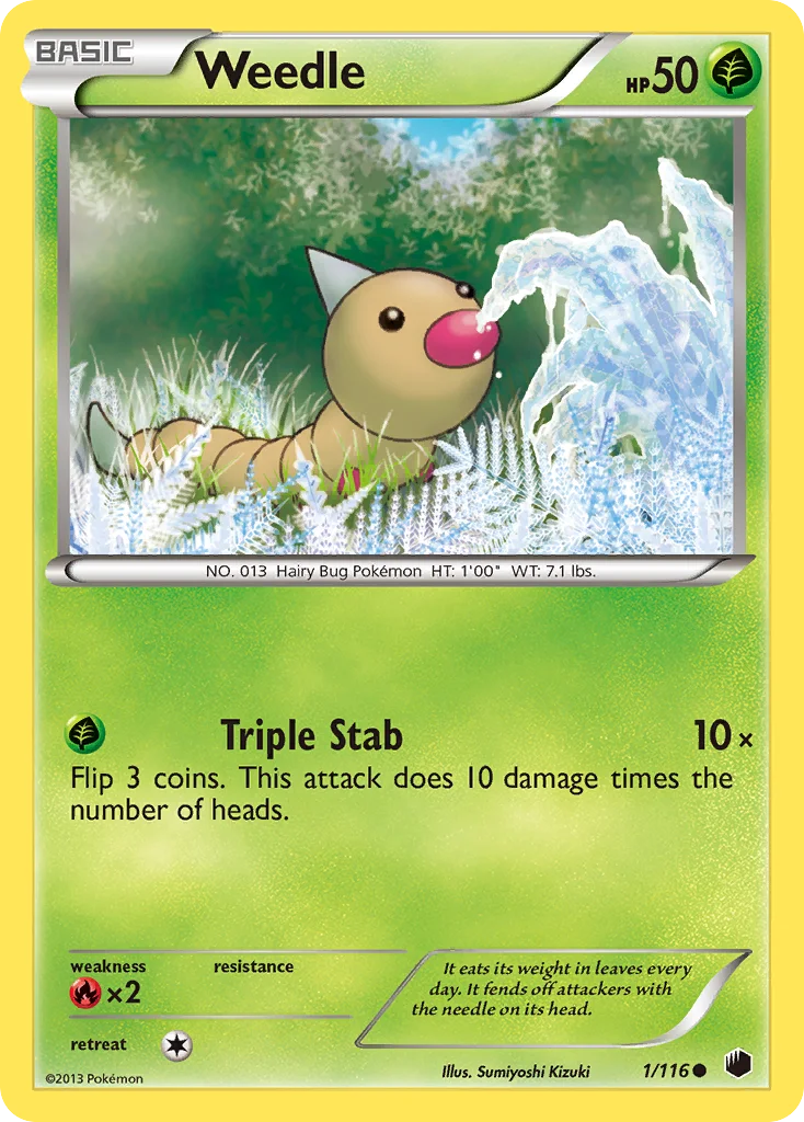 Weedle Pokemon card