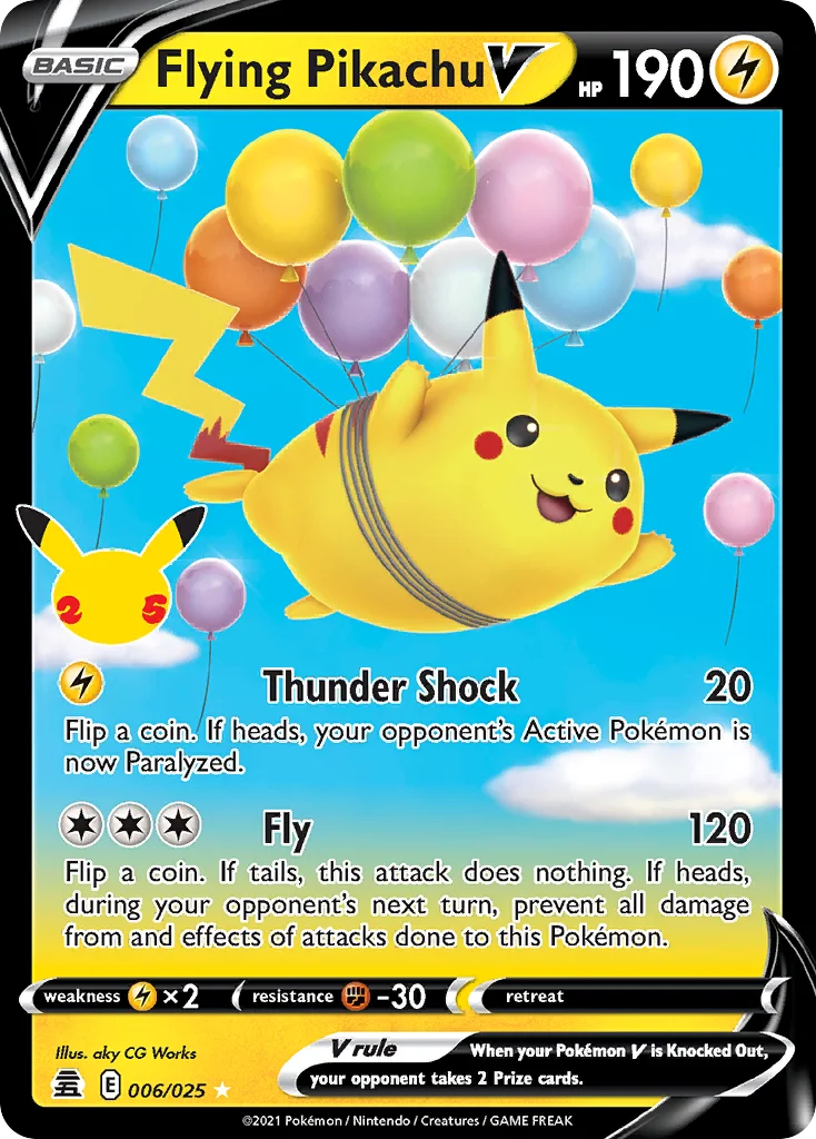 Flying Pikachu V Pokemon card