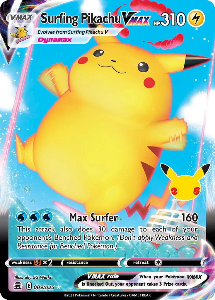 Surfing Pikachu VMAX Pokemon card