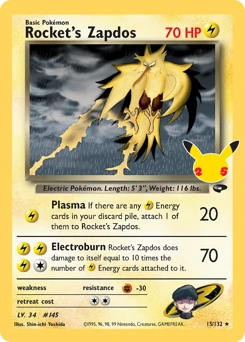 Rocket's Zapdos Pokemon card