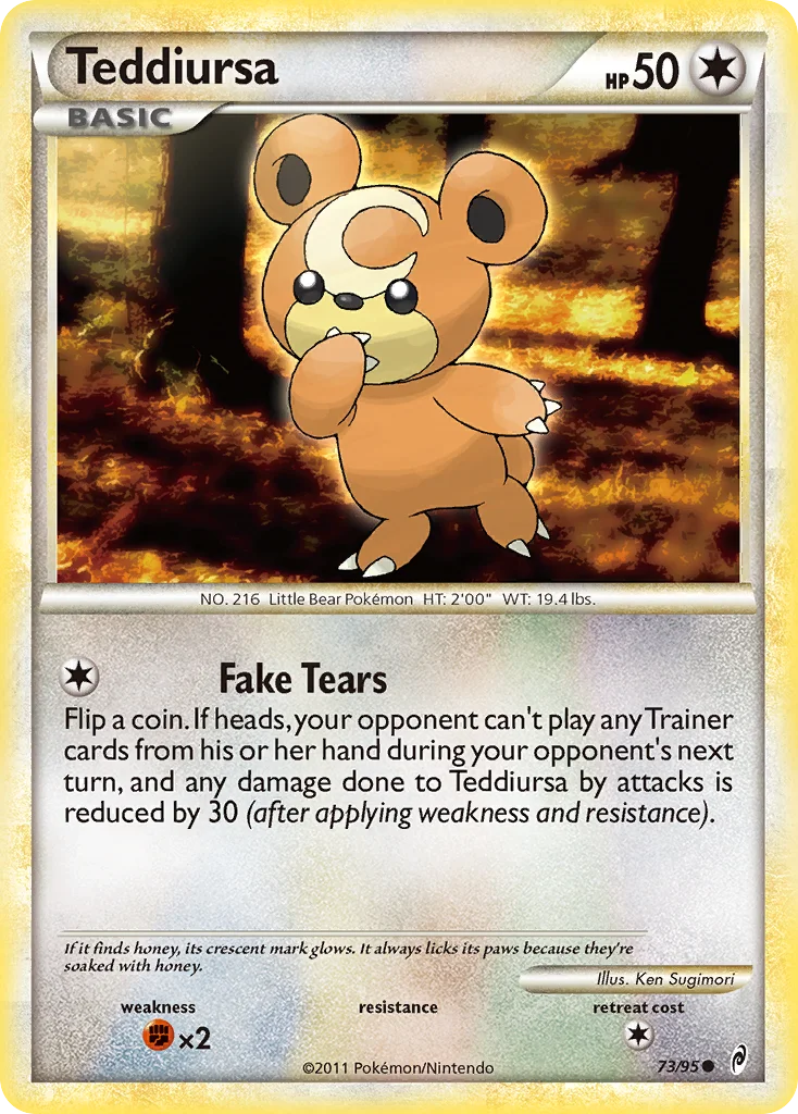 Teddiursa Pokemon card