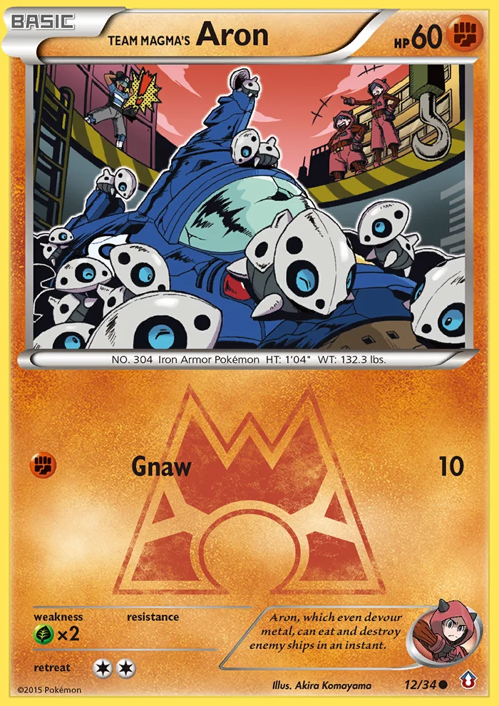 Team Magma's Aron Pokemon card