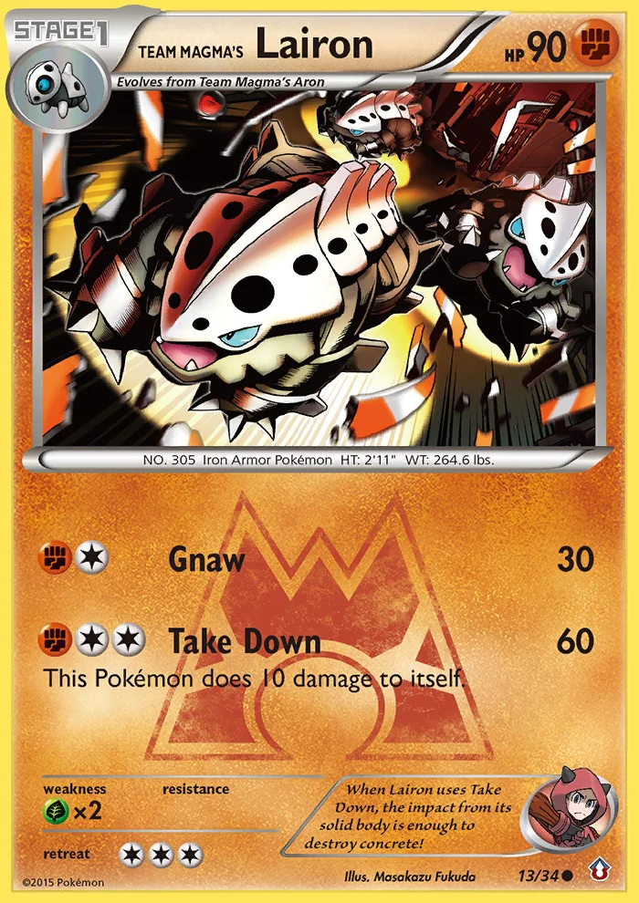 Team Magma's Lairon Pokemon card